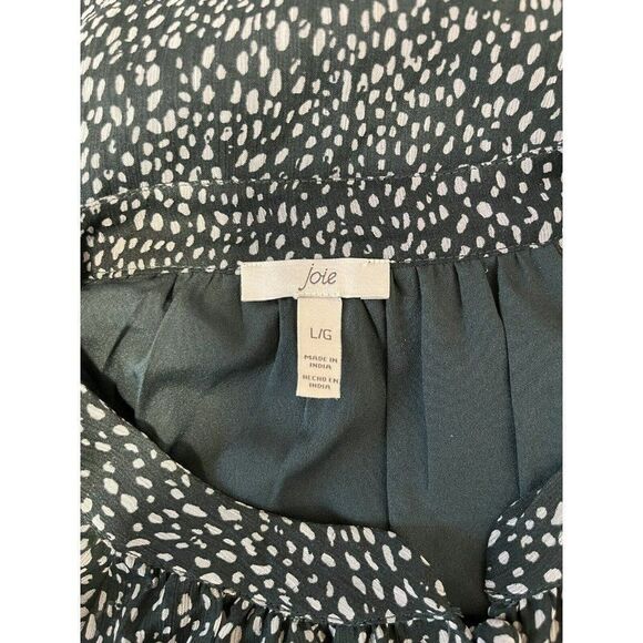 Joie Limited Edition Green Arctic Animal Spot Balloon Sleeve Dress LARGE NEW - Picture 9 of 11
